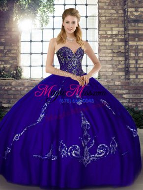 Tulle Sleeveless Floor Length Sweet 16 Quinceanera Dress and Beading and Embroidery