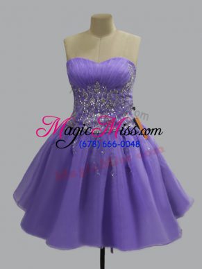 Best Selling Sleeveless Lace Up Mini Length Beading Homecoming Party Dress