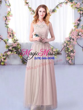 Low Price Pink Sleeveless Tulle Side Zipper Wedding Party Dress for Wedding Party