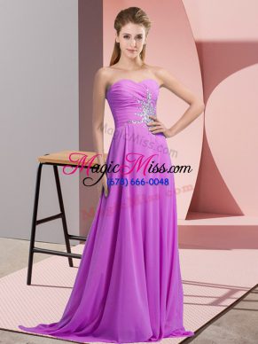 Fantastic Sleeveless Beading and Ruching Lace Up Homecoming Party Dress