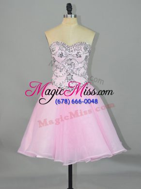 Smart Sleeveless Lace Up Mini Length Beading Prom Dresses