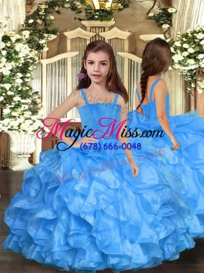 Sleeveless Ruffles Lace Up Pageant Dress for Girls