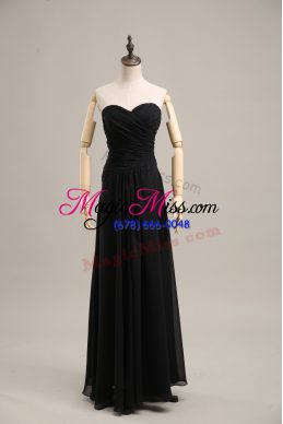 Pretty Chiffon Sleeveless Floor Length Red Carpet Prom Dress and Ruching