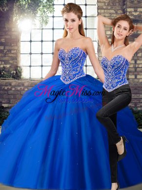 Fantastic Sleeveless Brush Train Lace Up Beading and Pick Ups Quinceanera Gowns