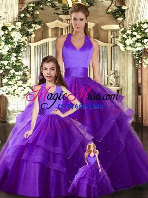 Deluxe Sleeveless Lace Up Floor Length Ruching Quinceanera Dress