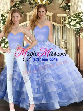 Sleeveless Ruffled Layers Lace Up Quinceanera Dresses