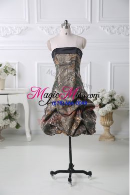 Shining Multi-color Printed Lace Up Strapless Sleeveless Mini Length Formal Dresses Pick Ups