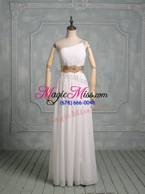 Fantastic Sleeveless Beading Side Zipper Wedding Dress