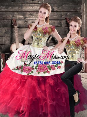 Satin and Organza Sleeveless Floor Length Sweet 16 Dresses and Embroidery