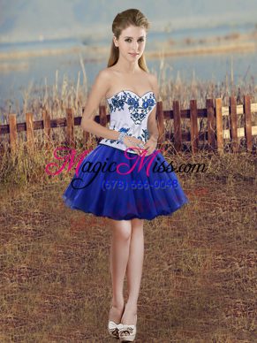 Excellent Tulle Sleeveless Mini Length Homecoming Dress Online and Embroidery