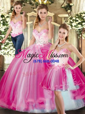 Sumptuous Sleeveless Beading Lace Up 15th Birthday Dress