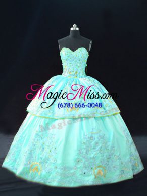 Customized Sleeveless Embroidery Lace Up Vestidos de Quinceanera