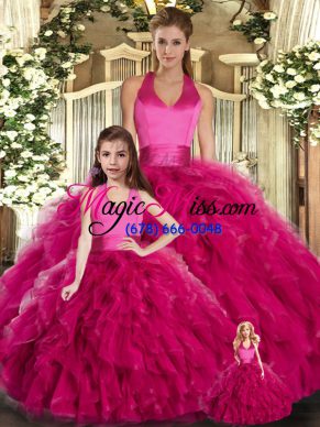 Hot Sale Sleeveless Lace Up Floor Length Ruffles 15th Birthday Dress