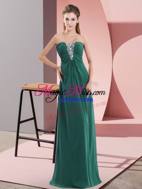 Fancy Sleeveless Zipper Floor Length Beading Prom Party Dress
