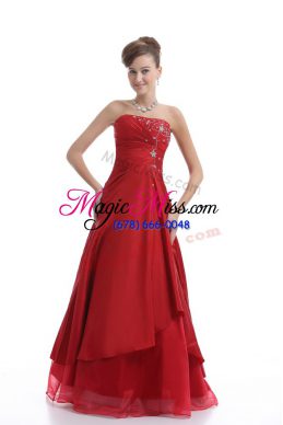 Affordable Sleeveless Lace Up Floor Length Embroidery Glitz Pageant Dress