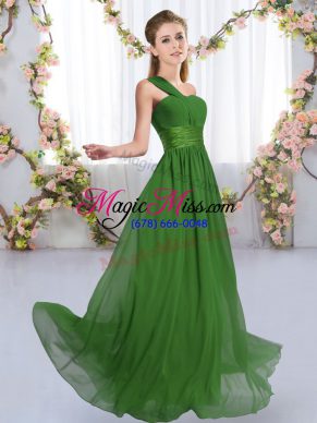 Elegant Sleeveless Ruching Lace Up Bridesmaids Dress