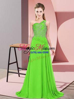 Best Selling Chiffon Sleeveless Floor Length Prom Party Dress and Beading