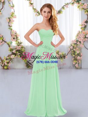 Custom Made Floor Length Apple Green Vestidos de Damas Sweetheart Sleeveless Lace Up