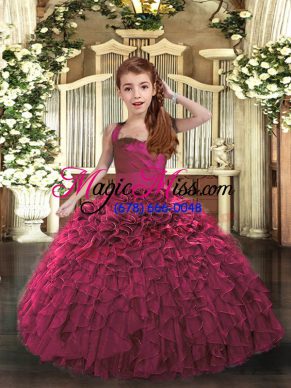 Fancy Sleeveless Ruffles Lace Up Pageant Dress Wholesale