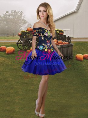 Wonderful Sleeveless Embroidery Lace Up Homecoming Party Dress