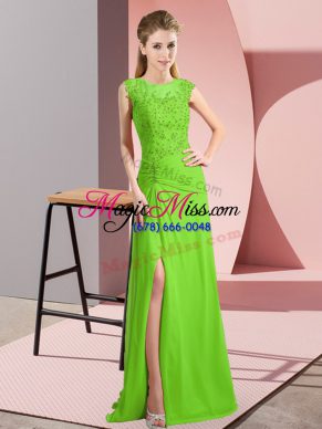 Beauteous Sleeveless Beading Lace Up Prom Evening Gown