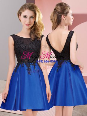 Mini Length A-line Sleeveless Royal Blue Bridesmaid Dress Zipper