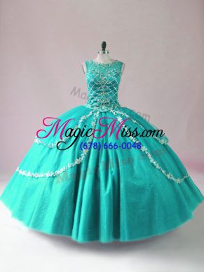Cheap Sleeveless Beading Zipper Ball Gown Prom Dress