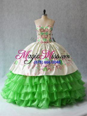 Floor Length Quinceanera Dress Sweetheart Sleeveless Lace Up