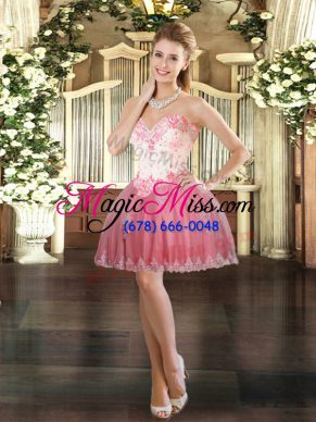 Tulle Sleeveless Mini Length Casual Dresses and Beading and Appliques