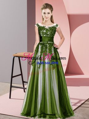 Cute Olive Green Empire Beading and Lace Court Dresses for Sweet 16 Zipper Tulle Sleeveless Floor Length
