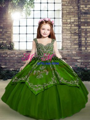 Pretty Sleeveless Beading and Embroidery Lace Up High School Pageant Dress