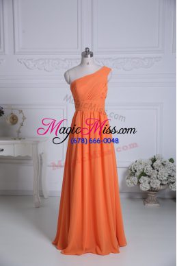 Suitable Sleeveless Zipper Floor Length Ruching Wedding Party Dress