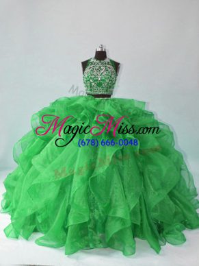 Sleeveless Beading and Ruffles Backless Quinceanera Gowns
