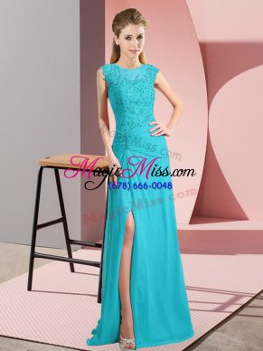 Sleeveless Zipper Floor Length Beading Formal Dresses