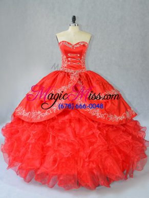 Extravagant Organza Sleeveless Floor Length Quinceanera Dresses and Embroidery and Ruffles