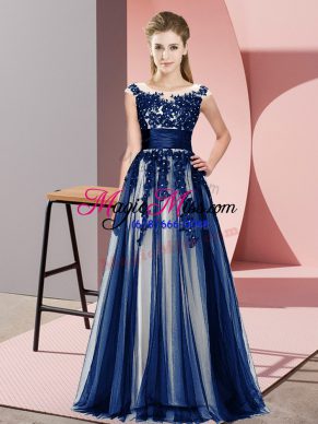 Sophisticated Sleeveless Beading and Lace Zipper Bridesmaid Gown