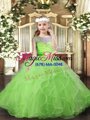 Glorious Floor Length Ball Gowns Sleeveless Child Pageant Dress Backless