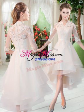 Smart Tulle Half Sleeves High Low and Appliques