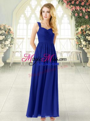 On Sale Chiffon Sleeveless Ankle Length Prom Gown and Ruching