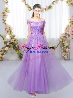 Exquisite Floor Length Empire Sleeveless Lavender Court Dresses for Sweet 16 Lace Up