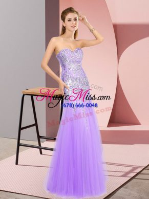 Customized Sleeveless Zipper Floor Length Beading Formal Dresses