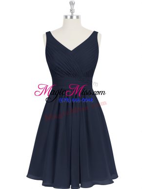 Colorful Knee Length A-line Sleeveless Black Prom Party Dress Zipper