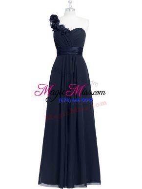 Vintage Black Sleeveless Chiffon Zipper Evening Dress for Prom and Party