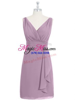 Custom Made Sleeveless Zipper Knee Length Ruching Evening Dress