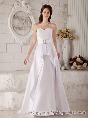 The Brand New Style A-line / Princess Sweetheart Brush Train Taffeta Belt Wedding Dress