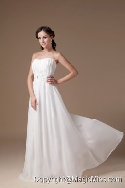 Popular Empire Strapless Floor-lengthTulle Appliques Wedding Dress