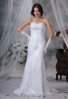 Mount Pleasant Iowa Lace Decorate Bodice Mermaid Sweetheart Neckline Brush Train Wedding Dress For 2013