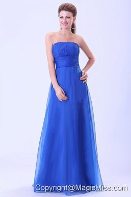 Blue 2013 Prom / Evening Dress With Empire Organza Ruched