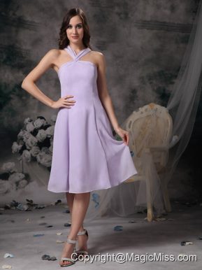 Lilac Empire V-neck Mini-length Chiffon Prom / Homecoming Dress