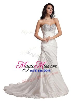 Low Price With Train White Military Ball Gowns Sweetheart Sleeveless Sweep Train Lace Up